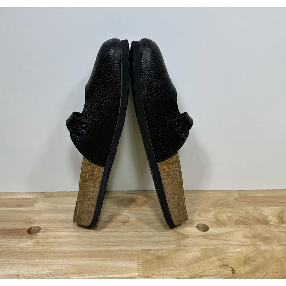 Birkenstock Birkis Maria Mary Jane Mule Clogs Slides Black Leather Womens Sz 9 N_5